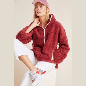 Anthropologie Saturday Sunday Siti Sherpa Pullover in Wine